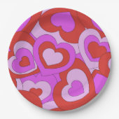 Retro 60s-70s Harten Papieren Bordje (Voorkant)