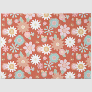 Retro 60s 70s Hippie Daisy Flower Floral Decoupage Tissuepapier