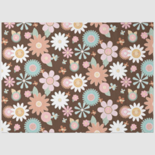 Retro 60s 70s Hippie Floral Daisy Decoupage Tissue Tissuepapier