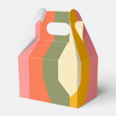 Retro 60s 70s Hippie Groovy Stripes Bruiloft Bedankdoosjes (Achterkant)