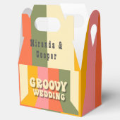 Retro 60s 70s Hippie Groovy Stripes Bruiloft Bedankdoosjes (Geopend)