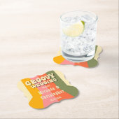 Retro 60s 70s Hippie Groovy Stripes Bruiloft Custo Kartonnen Onderzetters (Insitu)