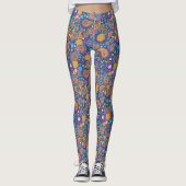 Retro 60s 70s Hippie Paisley Pattern Leggings (Voorkant)