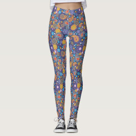 Retro 60s 70s Hippie Paisley Pattern Leggings
