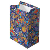 Retro 60s 70s Hippie Paisley Pattern Medium Cadeauzakje (Voorkant Gekanteld)