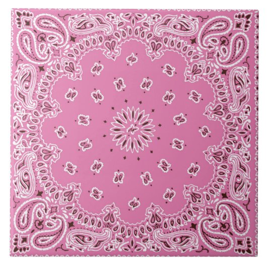 Retro 60s 70s Hippy Pink Bandanna Tegeltje (Voorkant)