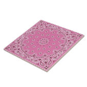 Retro 60s 70s Hippy Pink Bandanna Tegeltje (Zijkant)