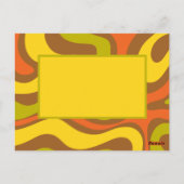 Retro 60s 70s Liquid Swirl Abstract Pattern Kaart (Achterkant)