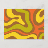 Retro 60s 70s Liquid Swirl Abstract Pattern Kaart (Voorkant)