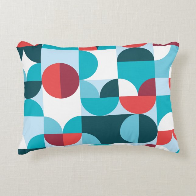 Retro 60's 70's minimalistisch patroon accent kussen (Voorkant)