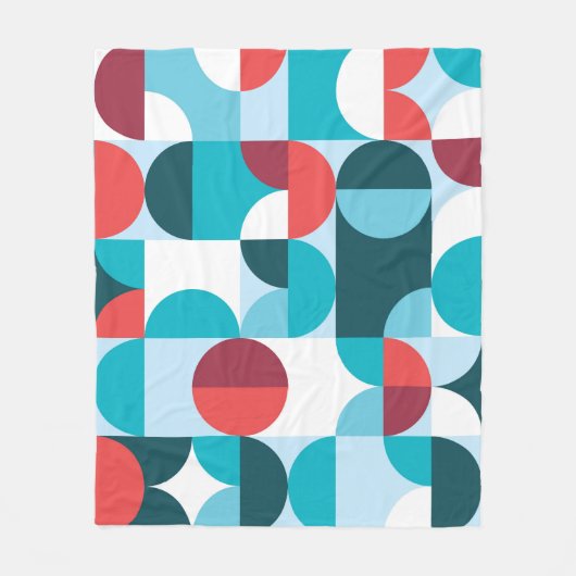 Retro 60's 70's minimalistisch patroon fleece deken (Voorkant)