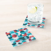 Retro 60's 70's minimalistisch patroon glazen onderzetter (Schuin)