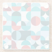 Retro 60's 70's minimalistisch patroon glazen onderzetter (Achterkant)