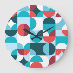 Retro 60's 70's minimalistisch patroon grote klok