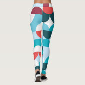 Retro 60's 70's minimalistisch patroon leggings (Achterkant)