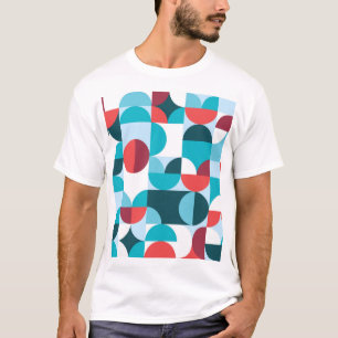 Retro 60's 70's minimalistisch patroon t-shirt