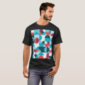 Retro 60's 70's minimalistisch patroon t-shirt (Voorkant volledig)