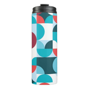 Retro 60's 70's minimalistisch patroon thermosbeker