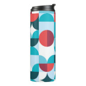 Retro 60's 70's minimalistisch patroon thermosbeker (Gedraaid links)