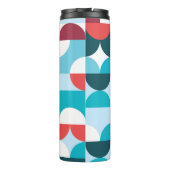 Retro 60's 70's minimalistisch patroon thermosbeker (Achterkant)