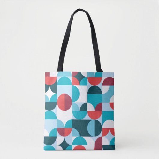 Retro 60's 70's minimalistisch patroon tote bag (Voorkant)