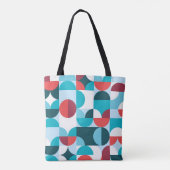 Retro 60's 70's minimalistisch patroon tote bag (Achterkant)