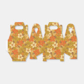 Retro 60s/70s Oranje en Olijfgroene Floral Bedankdoosjes (Uitgevouwen)