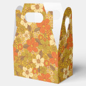 Retro 60s/70s Oranje en Olijfgroene Floral Bedankdoosjes (Geopend)