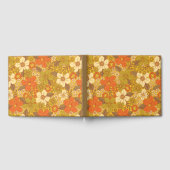 Retro 60s/70s Oranje en Olijfgroene Floral Gastenboek (Volledig)