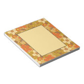 Retro 60s/70s Oranje en Olijfgroene Floral Notitieblok (Schuin)