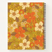 Retro 60s/70s Oranje en Olijfgroene Floral Notitieboek (Achterkant)