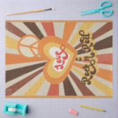 Retro 60s 70s Peace Love Rock in Roll Decoupage Ti Tissuepapier (Craft)