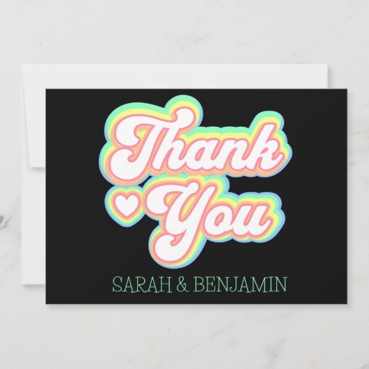 Retro 60s.70s Persoonlijke Weddenschappen Bedankkaart (Voorkant)