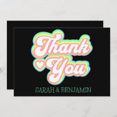 Retro 60s.70s Persoonlijke Weddenschappen Bedankkaart (Voorkant / Achterkant)