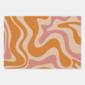 Retro 60s 70s Psychedelic Swirls Oranje roze Inpakpapier Vel (Voorkant 2)