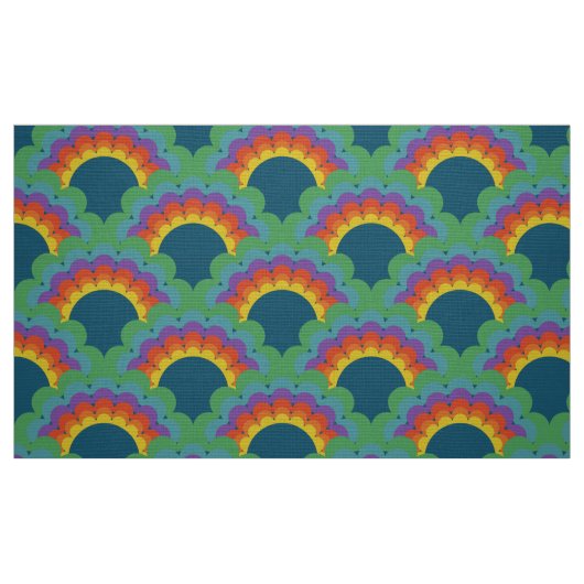 retro 60s 70s scalppatroonstof stof (Fat Quarter)