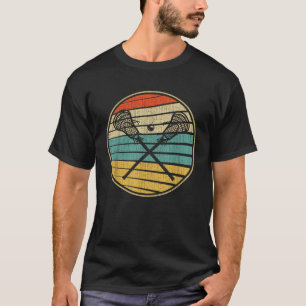 Retro 60s 70s Stijl Lacrosse Stick Speler T-shirt