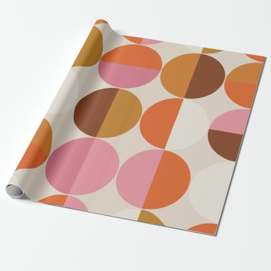Retro 60s-70s stijl met een regenbooghippiezon in cadeaupapier (Uitgerold)