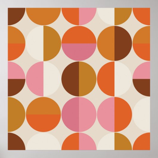 Retro 60s-70s stijl met een regenbooghippiezon in poster (Voorkant)