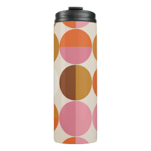 Retro 60s-70s stijl met een regenbooghippiezon in thermosbeker