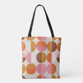 Retro 60s-70s stijl met een regenbooghippiezon in tote bag (Achterkant)