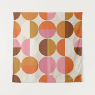 Retro 60s-70s stijl met een regenbooghippiezon in wandkleed