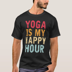 Retro 60s 70s stijl Yoga is mijn Happy Hour Medita T-shirt