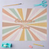 Retro 60s 70s Sunburst Pink Name Room Decoupage Tissuepapier (Craft)