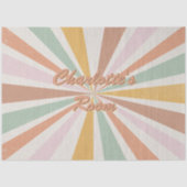 Retro 60s 70s Sunburst Pink Name Room Decoupage Tissuepapier (Voorkant)