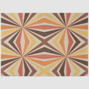 Retro 60s 70s Sunburst Striped Geometric Pattern Tissuepapier