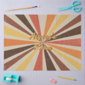 Retro 60s 70s Sunburst Striped Name Room Decoupage Tissuepapier (Craft)