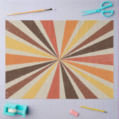 Retro 60s 70s Sunburst Striped Oranje Gold Brown Tissuepapier (Craft)