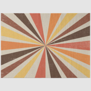 Retro 60s 70s Sunburst Striped Oranje Gold Brown Tissuepapier