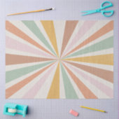 Retro 60s 70s Sunburst Striped Pink Mint Gold Tissuepapier (Craft)